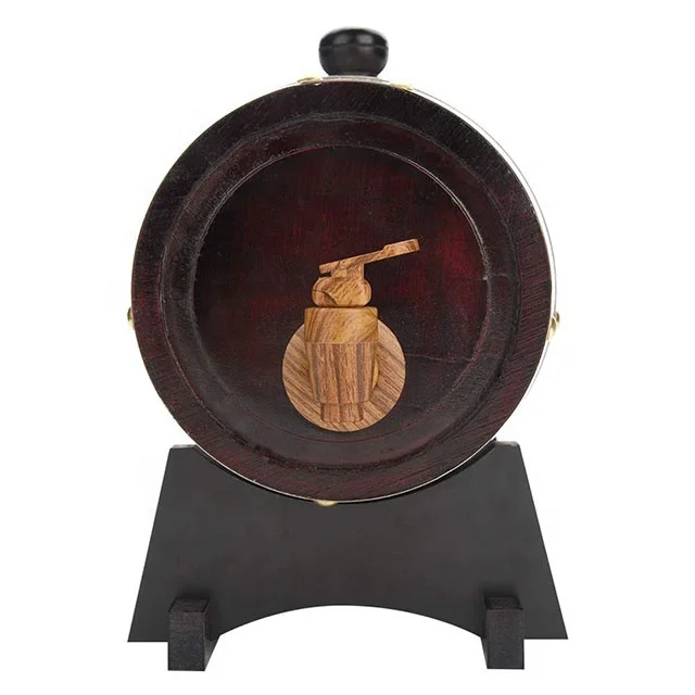 
Custom brown color 5 litre oak wooden barrel Wholesale IBEI products storage packaging beer and red wine keg 