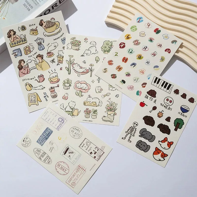 Waterproof Custom Self Adhesive Vinyl Decorative Sticker A4 A5 Sheet Kiss Cut Sticker