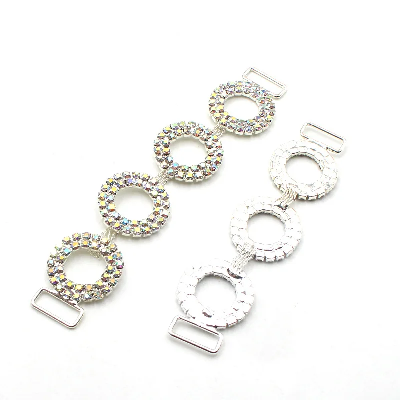 Newest Black Big Crystal Bikini Connectors Rhinestone For Swimsuit Crystal Buckle Swimwear Bra Accessory Clothing Footwear