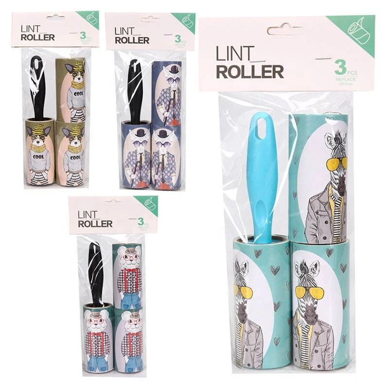 Shopee Wholesale Cartoon 60 Sheets Per Refill Mini Lint Roller Cleaning Roller