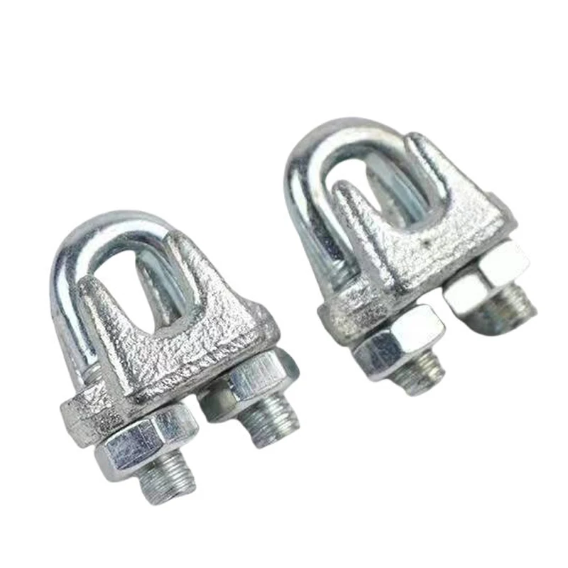 Customized Malleable Steel Wire Rope Clips DIN 741 Cable Clamp with Hot Dip Galvanizing Finish Zinc Coated