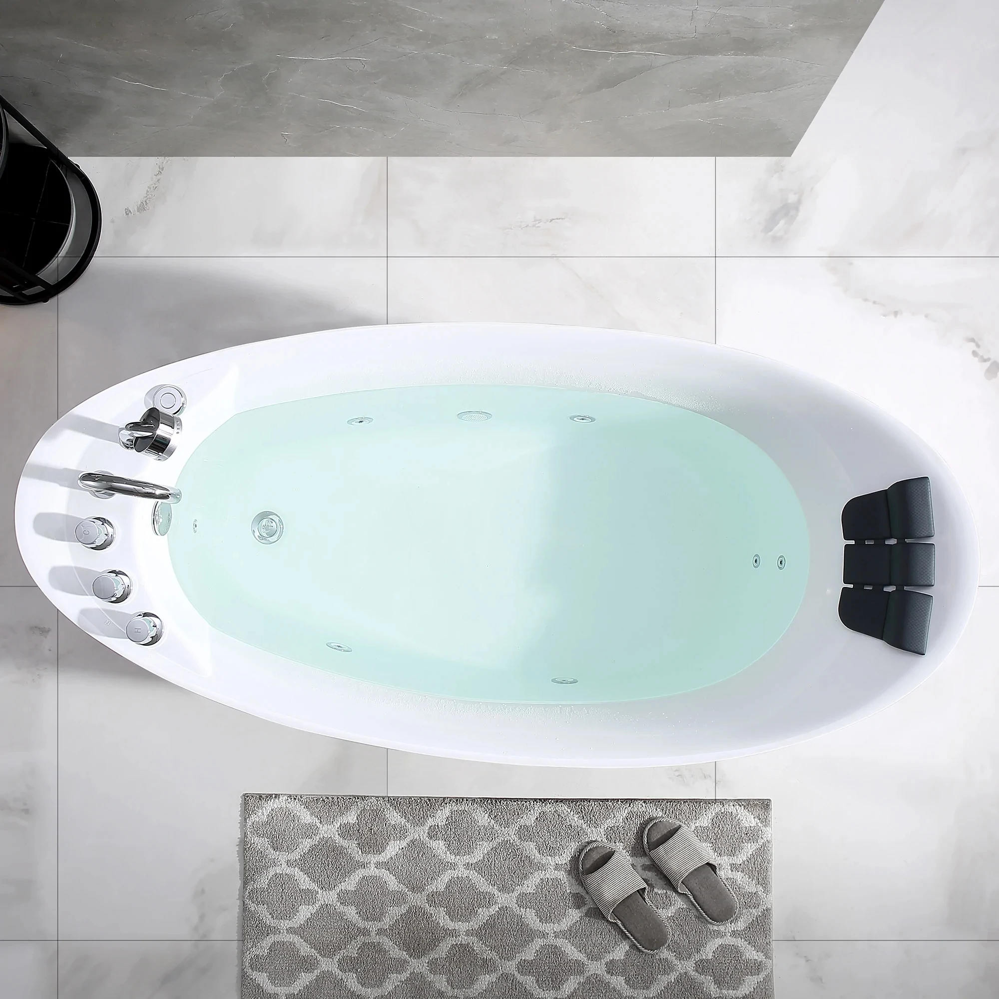 Indoor White Freestanding Massage Bathtub Hot Selling  Acrylic Bathroom Alone Jet Whirlpool Spa Bathtub Jetted Tub Hydro Tub2023