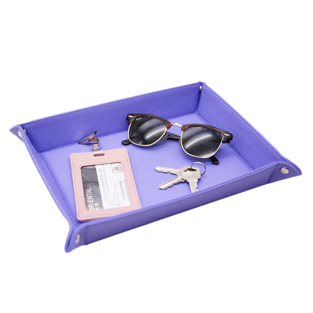 2022 Home Leather Valet Tray Home Jewelry Storage Basket Box Case Tray Key Coin And Phone Wallet leather tray