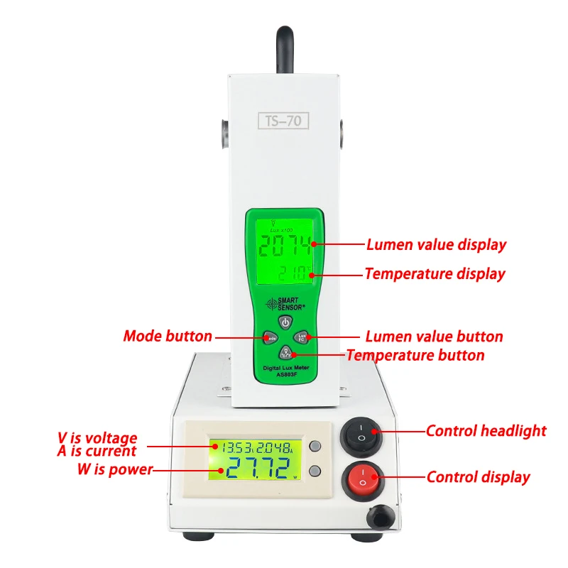 Headlights Lumen Power Tester Led Headlight Bulb Tester H4 H7 H11 9005 9006 Car LED Headlight Brightness Tester