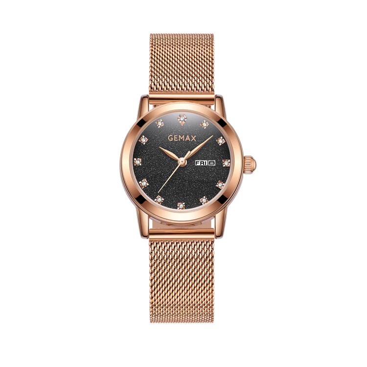 Женские кварцевые часы, часы со стразами для женщин, стильный сетчатый ремешок, женские Роскошные наручные часы
