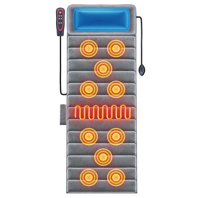 Vibrating heating body heated massage mat with heat function