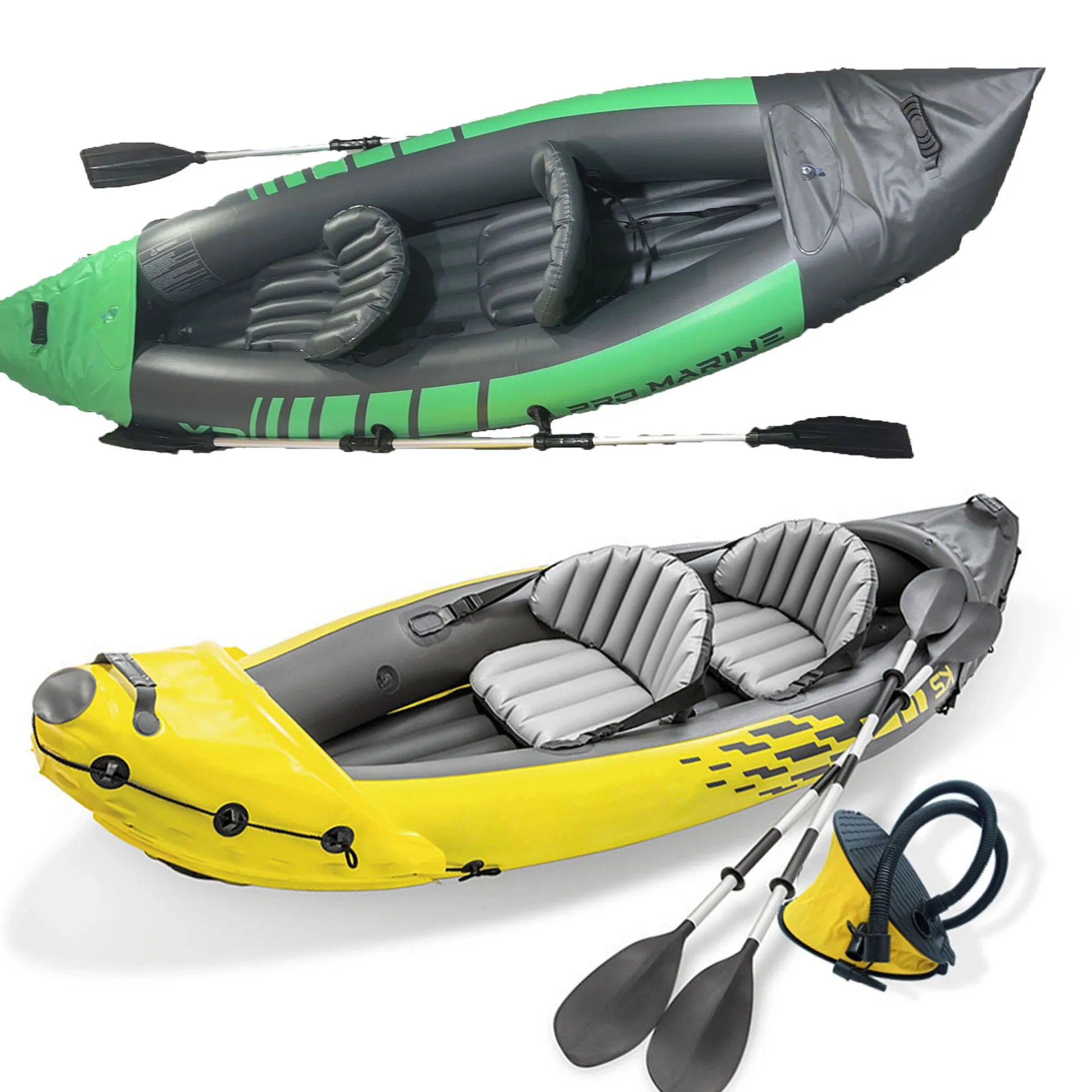 Kayak Inflatable Boat 2 Person Canoe Set Sea Kayak Boat Raft Water Sports Dinghy Rowing Boats for Adults