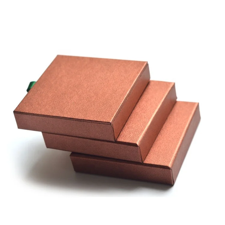 Custom gold foiled logo special blink paper drawer box w/ribbon pulling