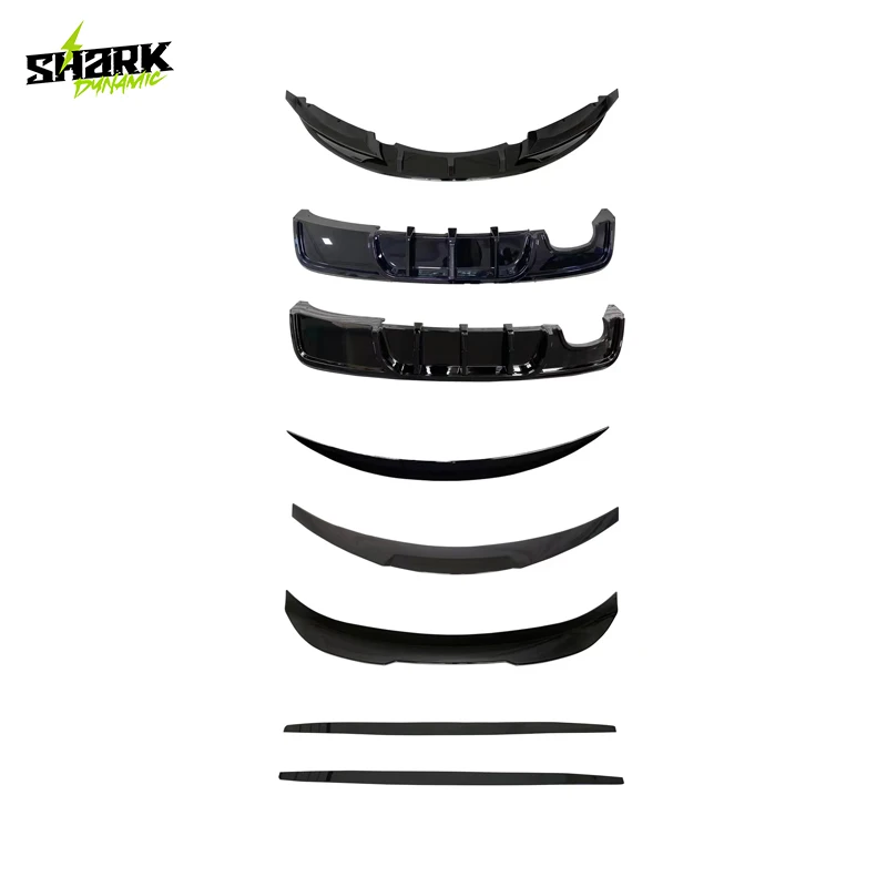 For BMW 1 series E82 Plastic Gloss Black SKD Style Front Lip Rear Diffuser Side Skirts Spoiler Body Kit