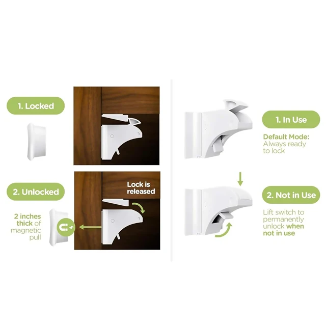 Hidden child safety lock with magnetic key plastic magnetic lock of cabinet drawer is suitable for baby and child safety
