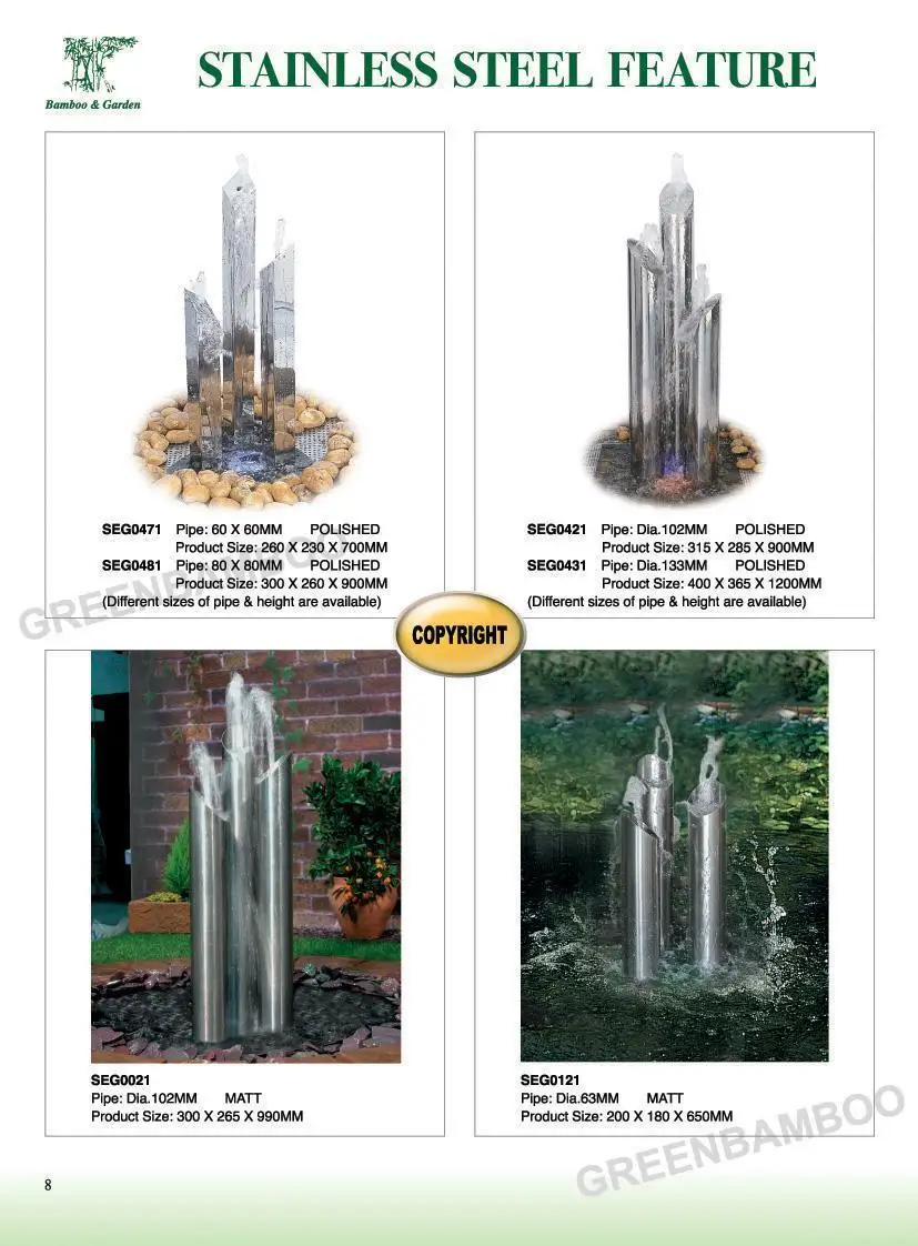 Dancing fountain stainless steel garden fountain ornament outdoor water feature waterfall