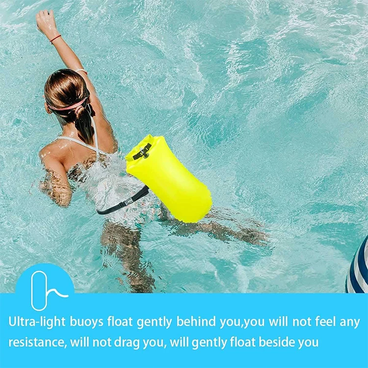 Orange/Yellow Open Water Sea Durable Swimming Floating PVC Dry Buoy Bag Inflatable Life Buoy