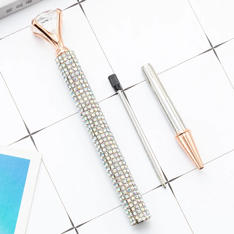 Bling luxury rhinestones ballpoint pens glitter crystal diamond ballpoint pens for wedding favors