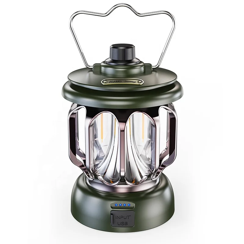 New Retro Portable Camping Lantern 4800mAh Outdoor Kerosene Vintage Camp Lamp Tent Light for Hiking Climbing Yard