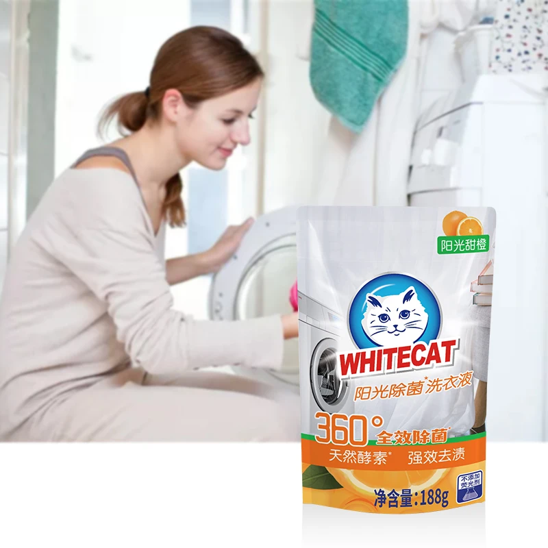 Whitecat порошок, жидкое моющее средство для катания на серфинге, с мешочком для 188g стиральный порошок жидкости для одежды