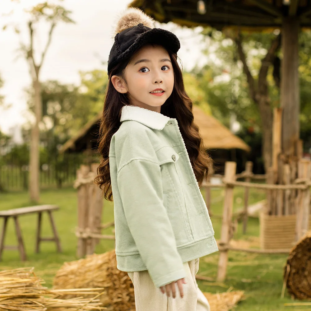 New Winter Girls Jackets Coats Thick Warm Parka Kids winter clothes Outerwear corduroy Girls Coat