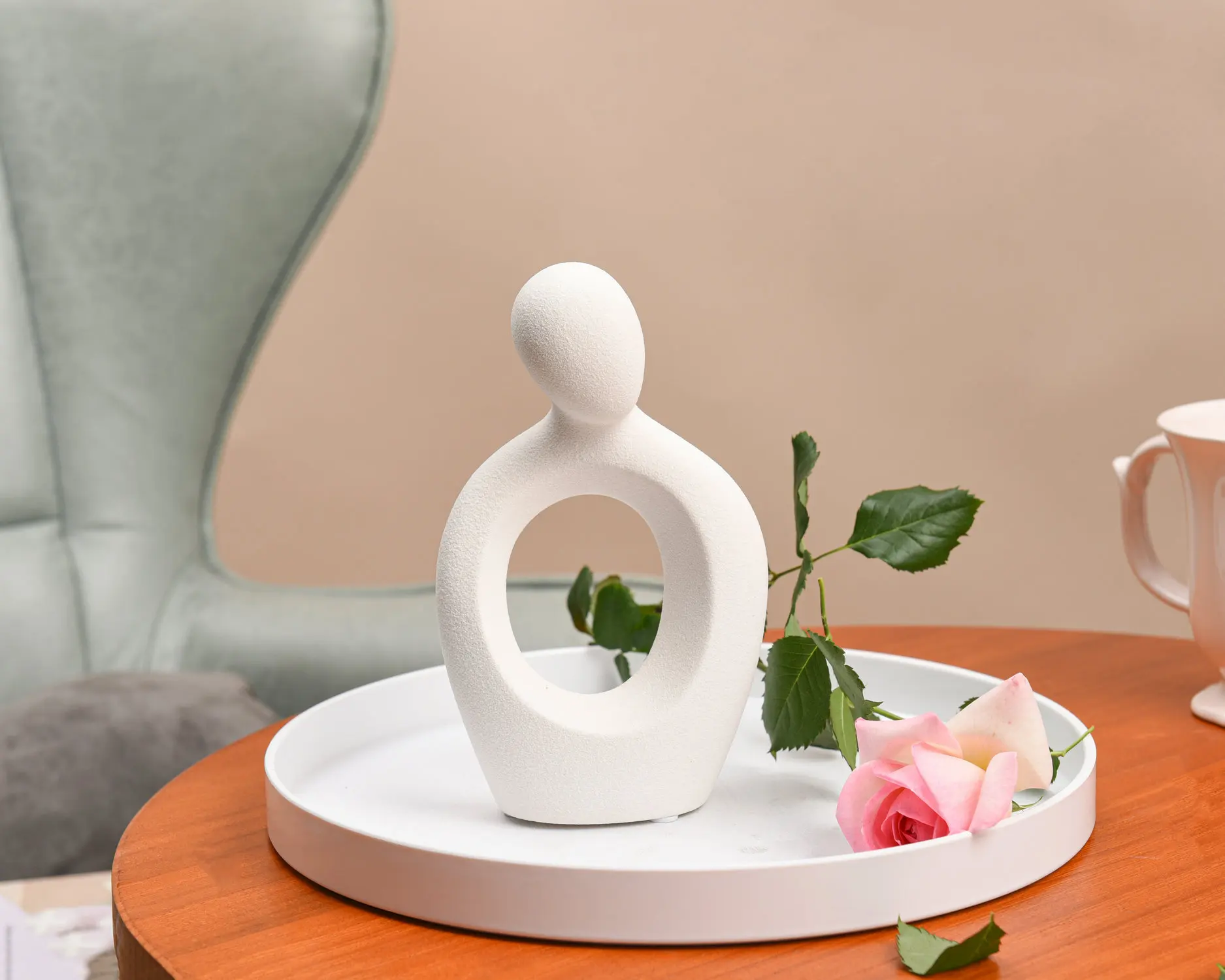 Quoowiit Home Sculpture Design Decoration Couple Ornaments Set Abstraction Body Art Resin Abstract Statue