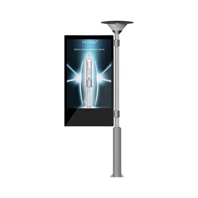 Full Color LED Screen SMD P5 Waterproof Street Lamp Pole 4G Advertising LED Billboard One Pole Outdoor LED Display