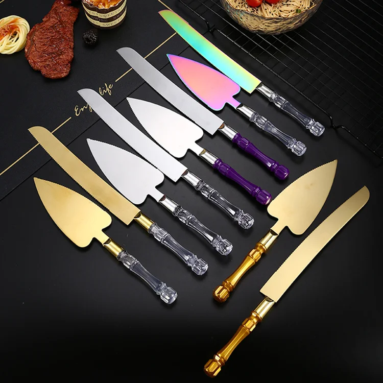 2pcs Stainless Steel Cake Shovel Set Bread Pizza Knife Dessert Pie Fondant Divider Cutter Spatula Server Baking Tool for Wedding