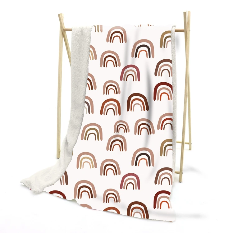 1 pc Custom Print 100% Polyester Kids Plush Comfort Flannel Sherpa Blanket