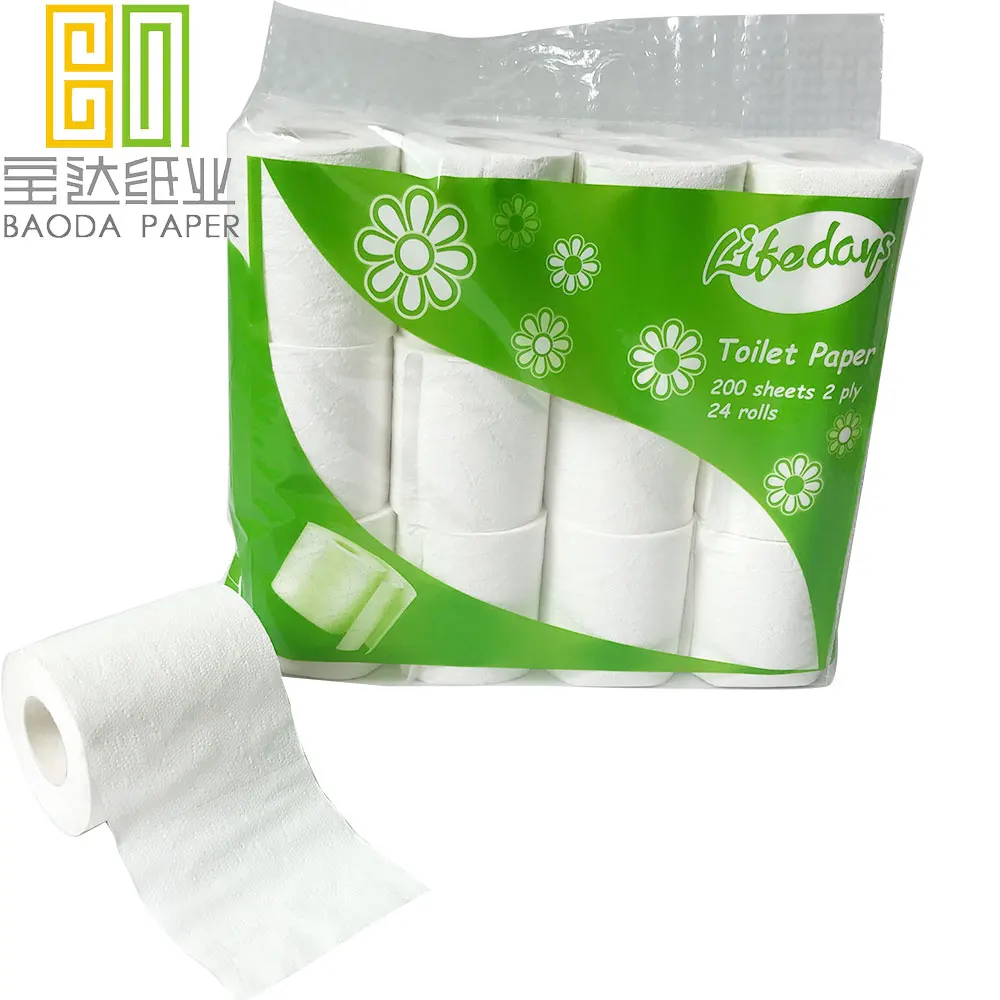Soft toilet paper retail pack toilet paper 2 ply 200 sheets