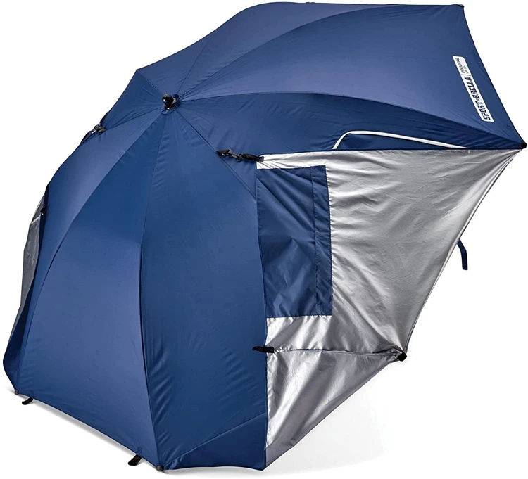 New Products Luxury SPF50 Sunshade Outdoor Fishing Sun and Rain Canopy Beach Umbrella Tent Pop up With Side