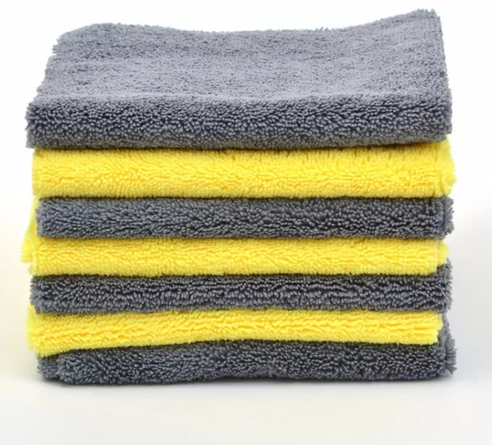 car drying 400gsm edgeless microfiber towel Super absorbent long and short pile microfiber cleaning cloth for car wash/cleaning