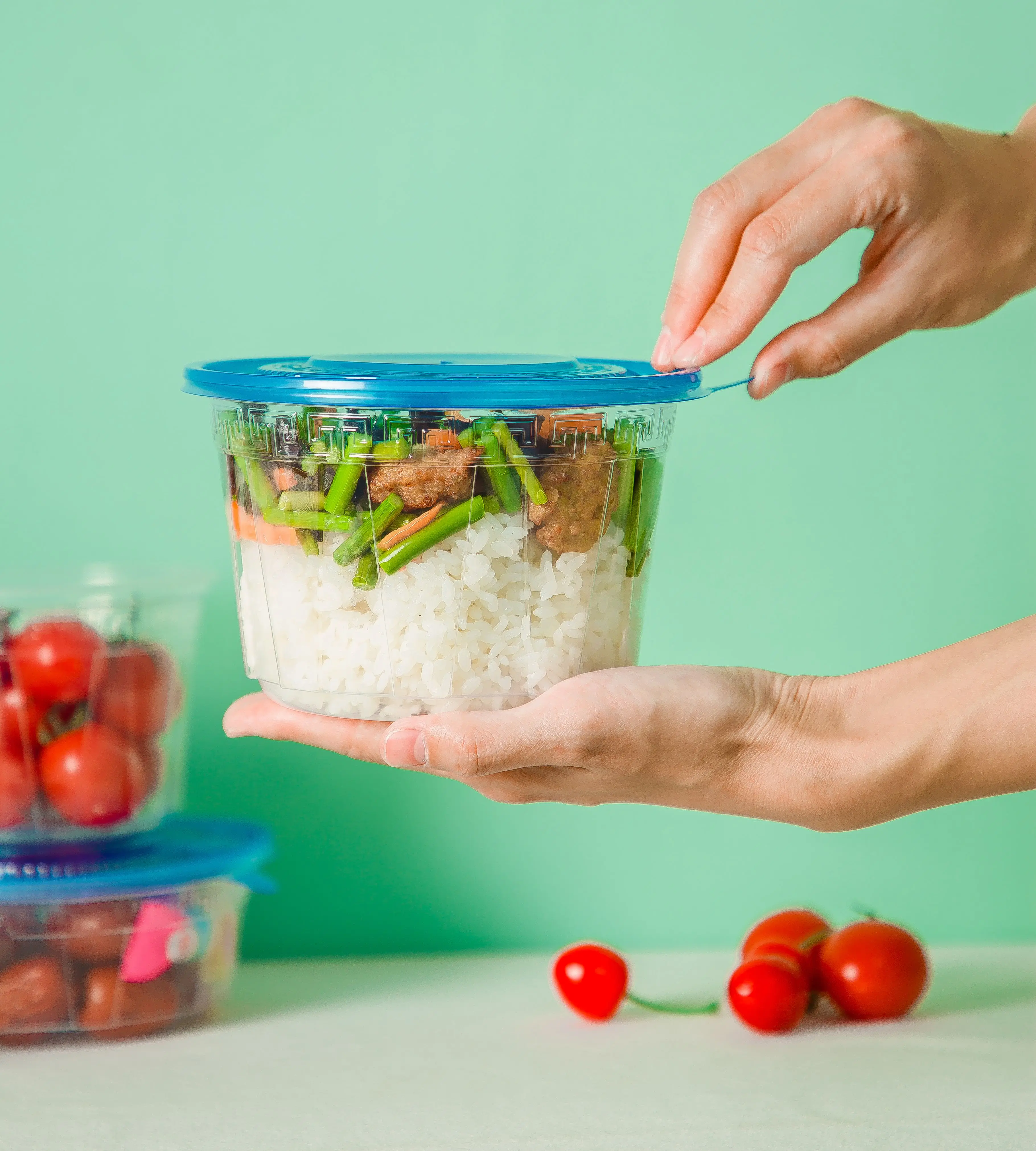 Wholesale Customized Disposable 1000ml Bowl Food Packing Box Plastic Clear Salad Bowl round shape