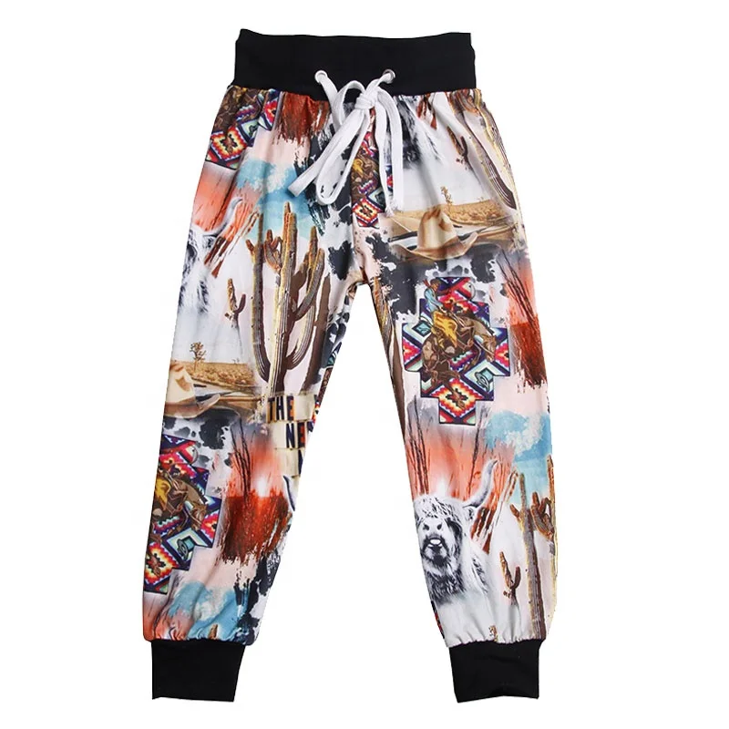 Fashionable 2024 Kids clothing Fall Toddler Baby pants Custom printed  Halloween Pattern High waist Pocket joggers