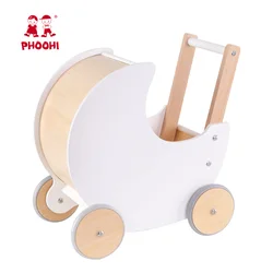 New Style Doll Pram Baby Walker children play push baby wooden toy for kids