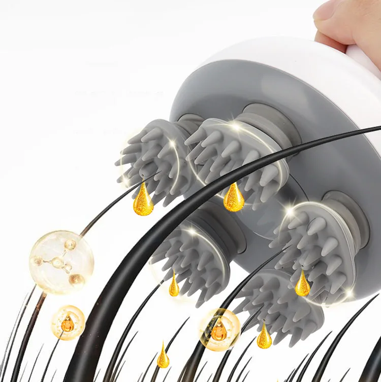 Octopus Multi-contact Dot Matrix Silicone care hairbrush Electric Scalp Oil Application Shampoo Head Massager