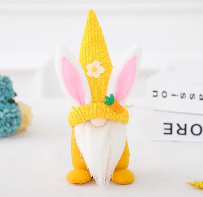 Easter decorations knitted fabric faceless doll rabbit adornment dwarf action figure doll