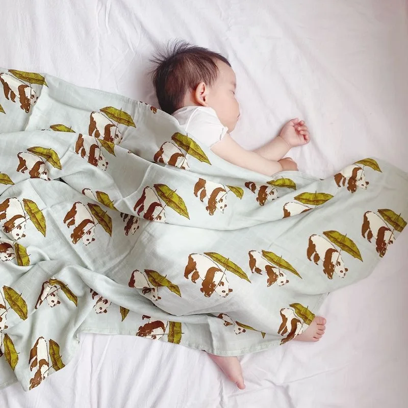 INS 30 Color Digital Sublimation Printed Bamboo Cotton Technology Good Price Muslin Blanket Swaddle Baby Products Supplier