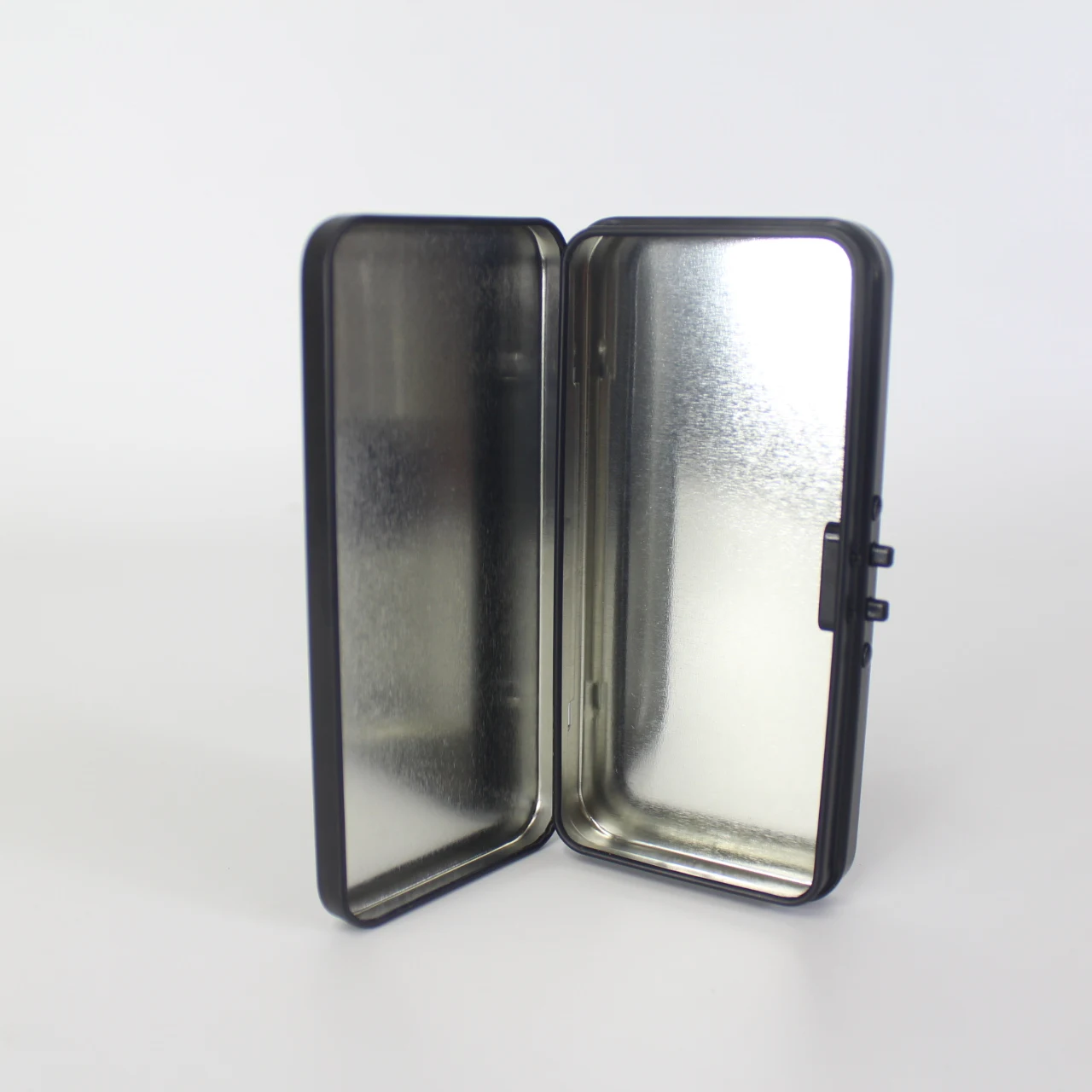 High Quality Metal Rectangular Empty Hinged Tin Box Containers Min Small Storage Tin box custom candy box