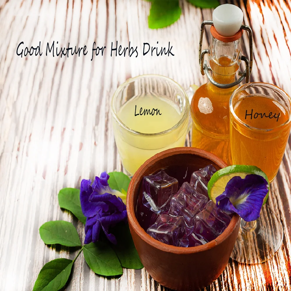 
MISS CHAYA Pure Organic Raw Dried Blue Butterfly Pea flower Herbal Thailand Drink And Hair Care Anti Oxidant 