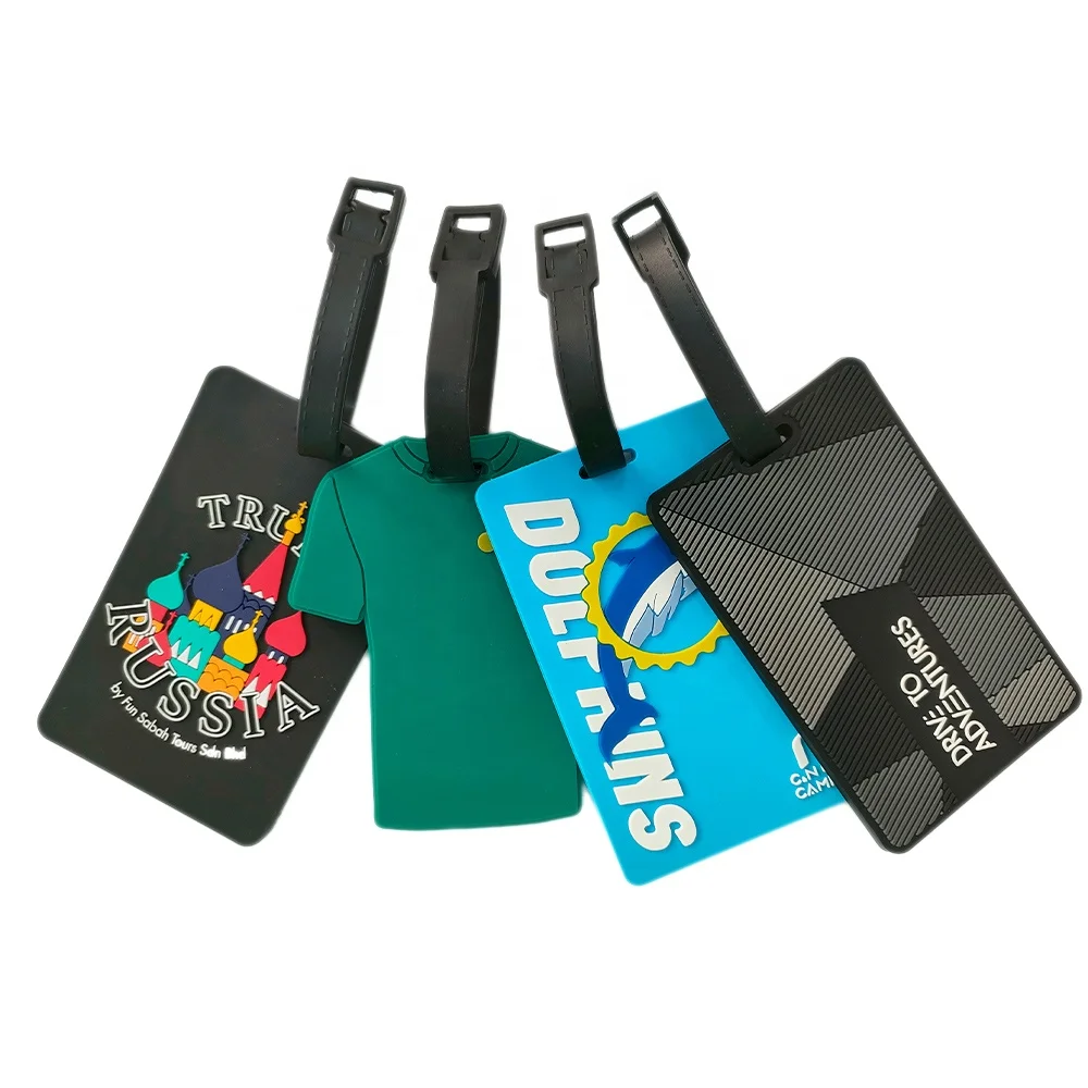 Personalized Bulk Custom Logo Name Bag Tag Travel Accessories, Silicone Initial Luggage Tags for Suitcase
