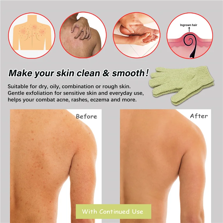 Best&Wecan custom logo wholesale body scrub bath shower hand exfoliating gloves
