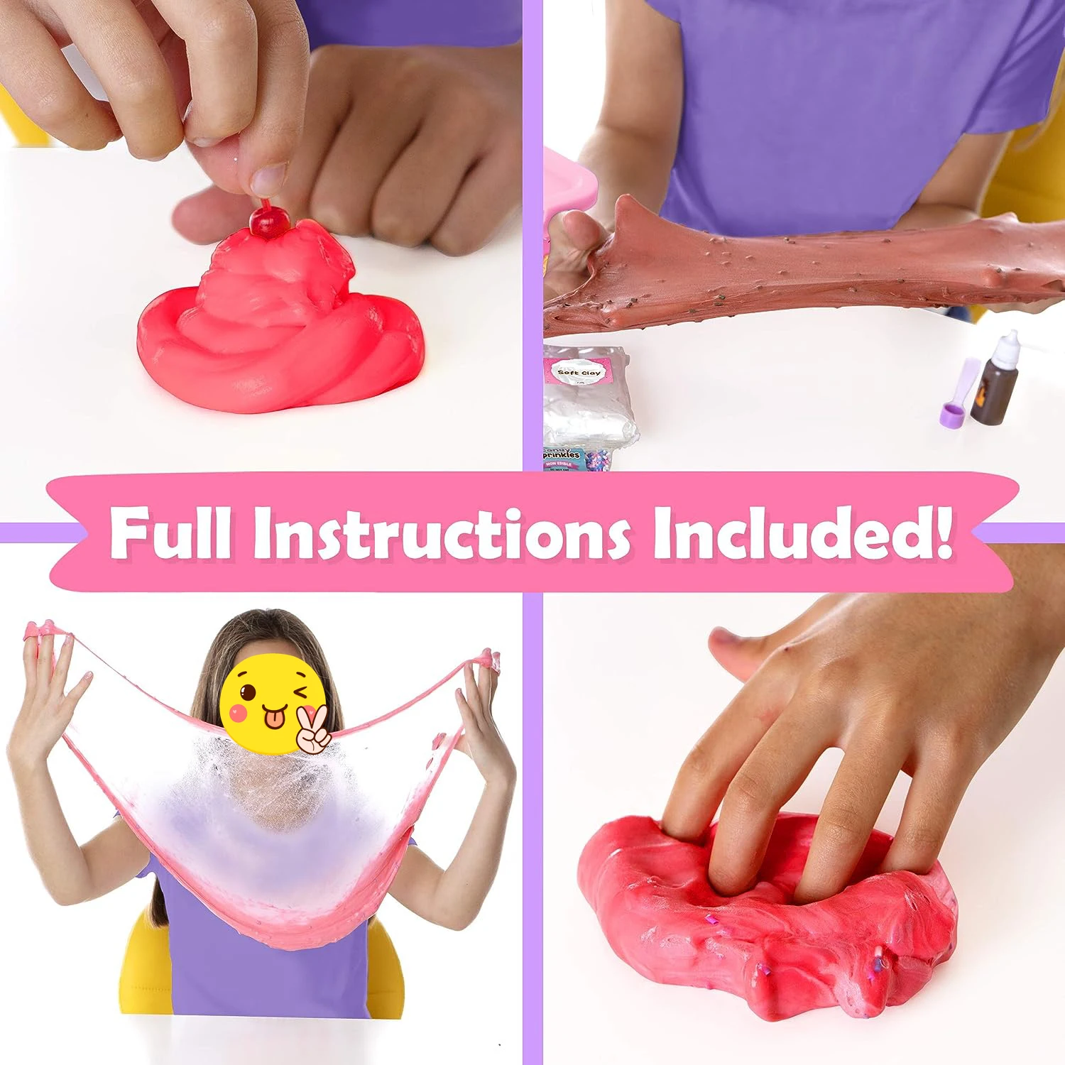 Mini Unicorn Slime Kit for Girls, Create Unicorn Sparkle, Foam, Clay and Jelly Cube Slime, Fun Christmas Crafts for Kids