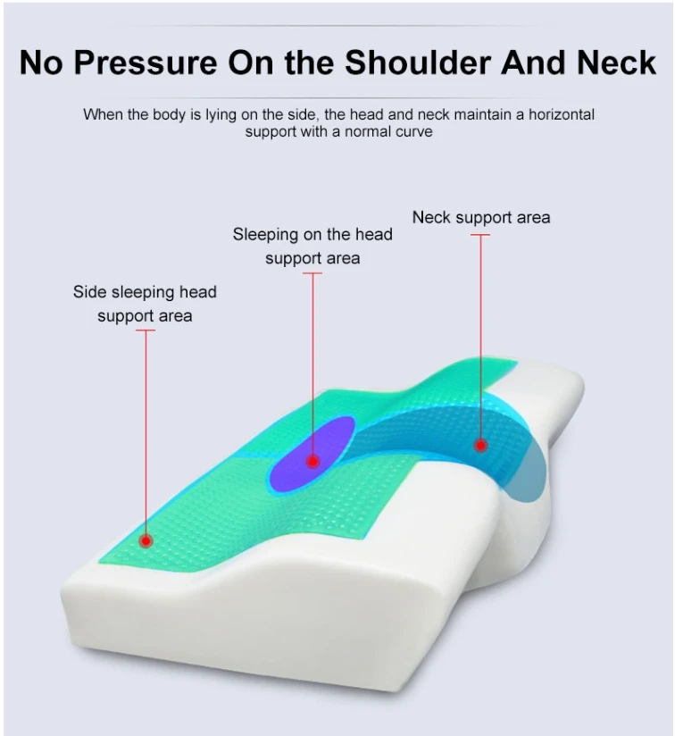 Luxury Comfort Summer Silicone Ice Visco Memory Foam Cool Ice Gel Cooling Pillow