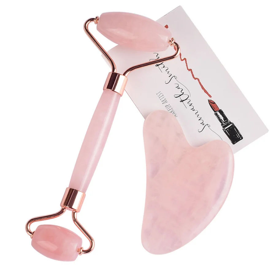 Latest Design Noise Free Rose Quartz Jade Facial Massager Beauty Roller