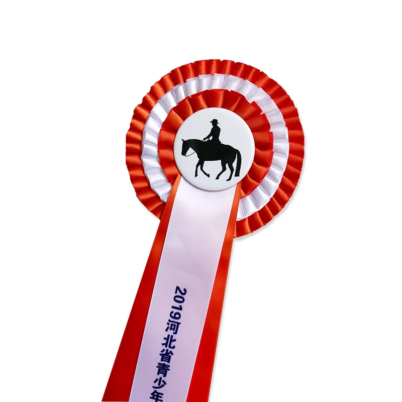 Customized Logo Award Ribbon Horse Rosettes