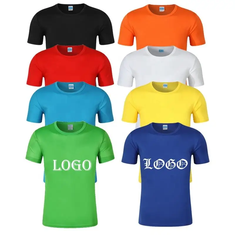 CT0003 Hot Selling Personalized plain Round Neck t-shirt Drying Fit Polyester Printed Men Blouse Tee Shirts with logo customize