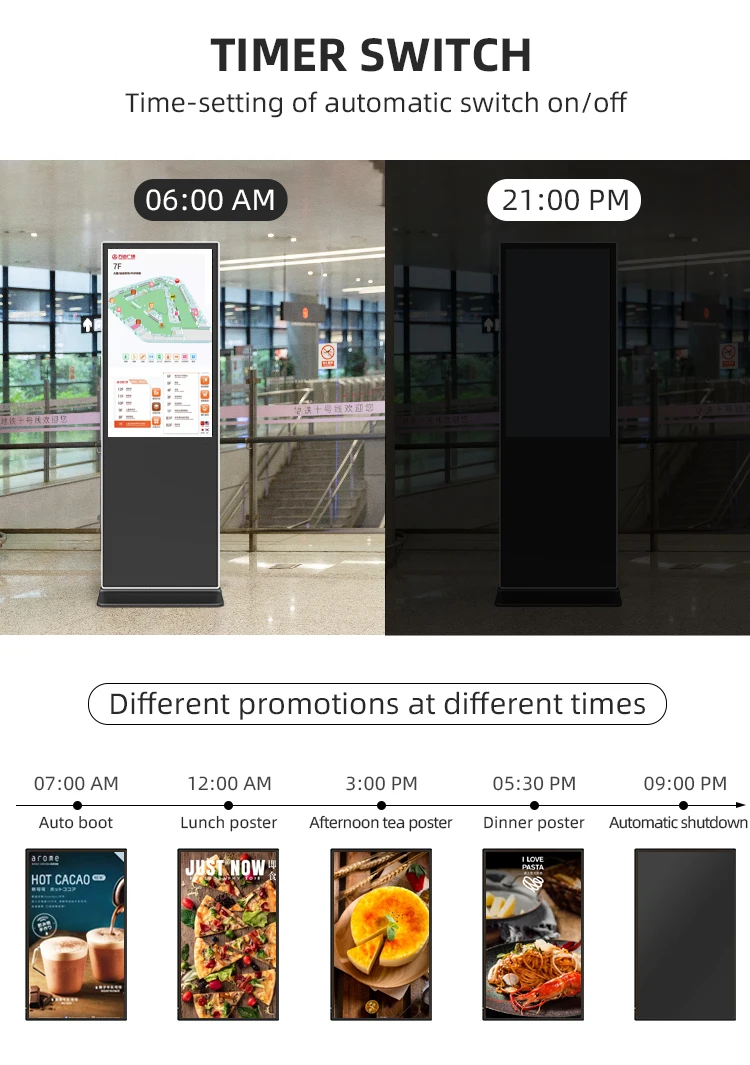 OEM 43 49  55 65 inch touch screen kiosk Ultra-thin Vertical Network Lcd Advertising Ads Machine 4K digital signage and displays