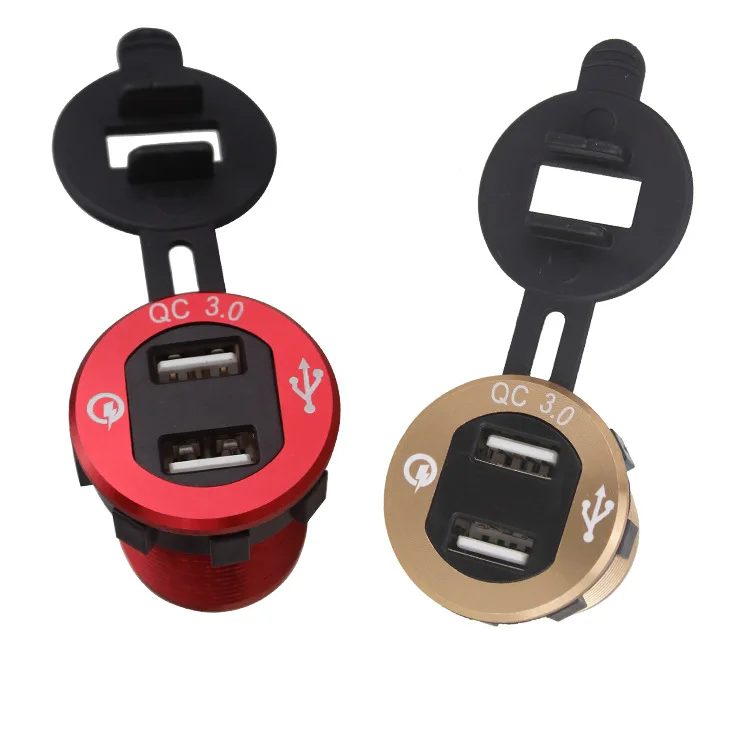 Car and motorcycle modified USB charger mobile phone tablet QC3.0 metal fast charging car charger