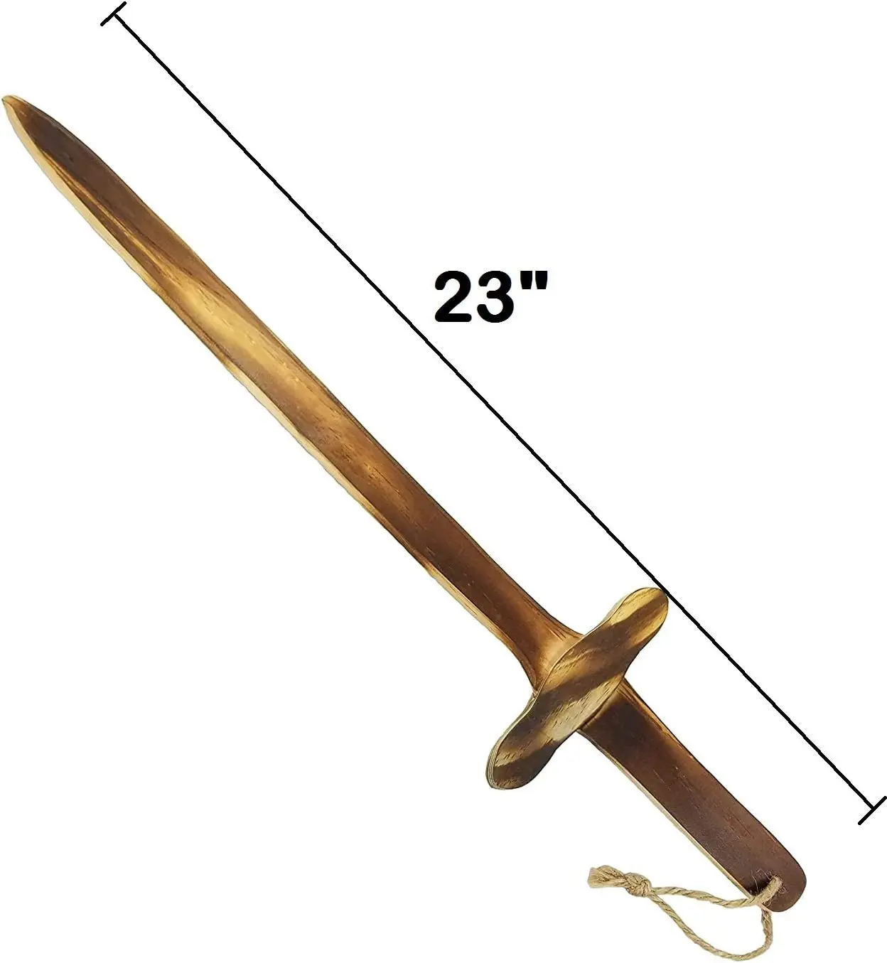 2-Pack - Burnt Wooden Toy Sword - Handmade - Lightweight Wood Toy Swords Set for Outdoor Play