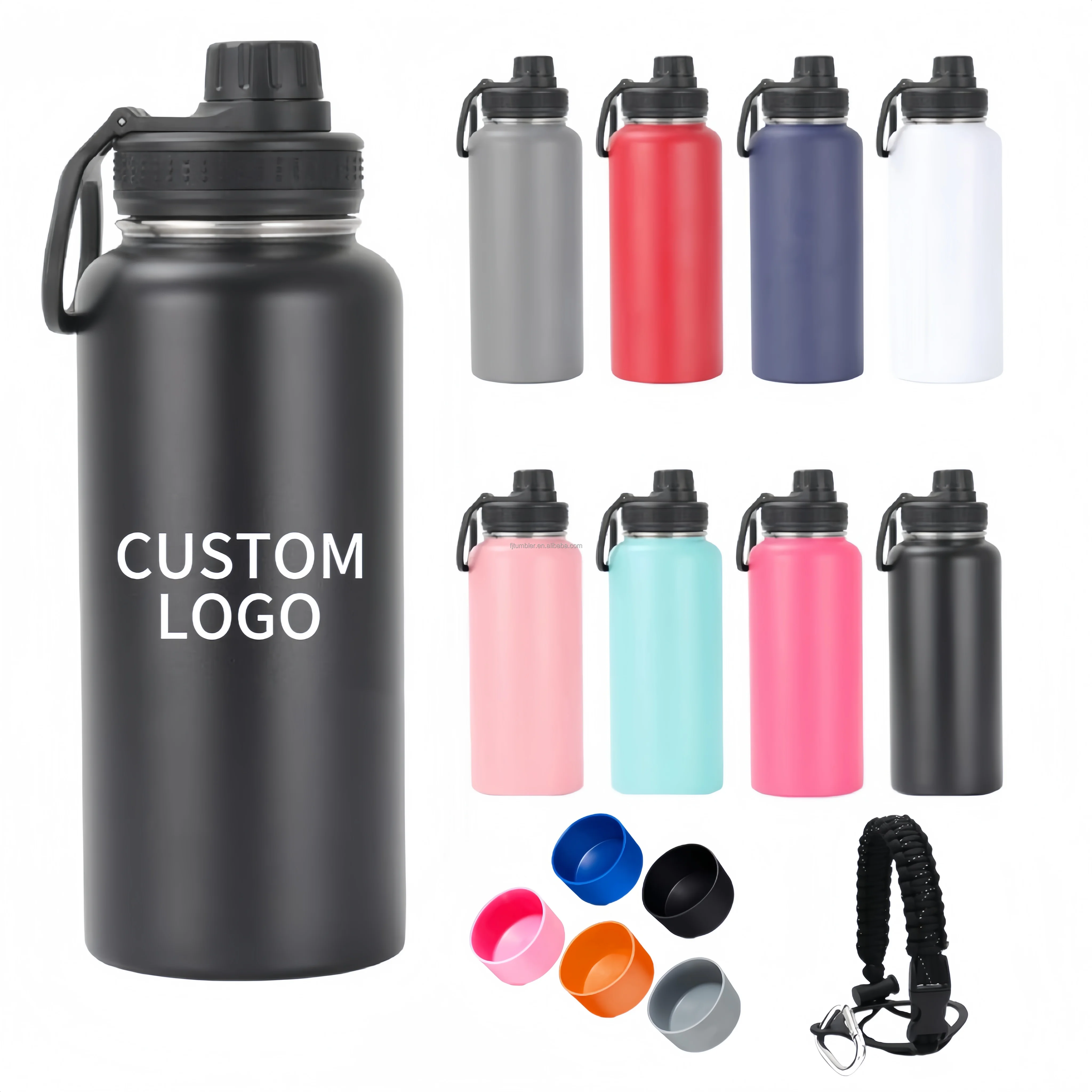 Double Wall Handgrip Vacuum Flasks Insulated Stainless Steel Water Bottle With Custom Logo Outdoor Water Bottle