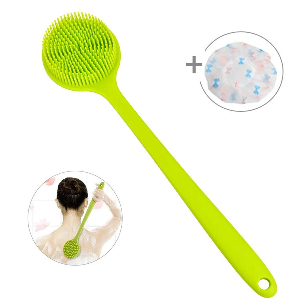 Soft Silicone Shower Brush Bath Body Brush with Long Handle and Ultra-soft Bristles Great for Sensitive skin Elderly