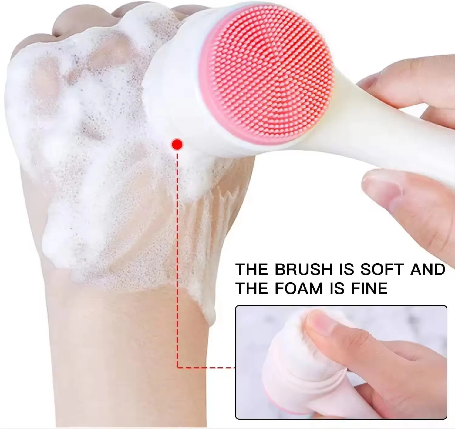 Double-sided face cleansing brush Brand easy carry soft hair facial deep cleaning brush Facial Brush