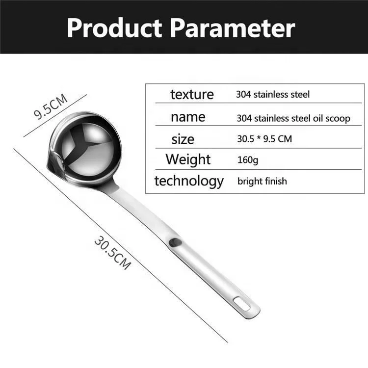 New separating oil spoon oil filter stainless steel soup ladle kitchen accessories soup ladle
