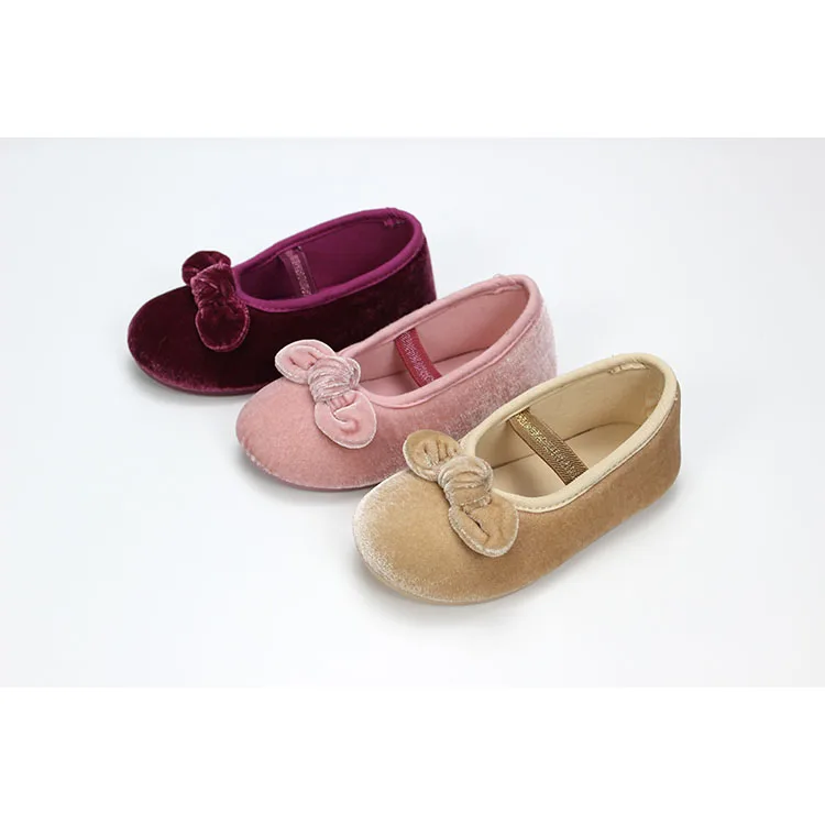 
Wholesale spring autumn pretty colorful bow-knot super soft home slipper elastic band indoor outdoor anti-slip baby shoes 